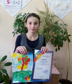 Конкурс рисунков "Царство осени", учащаяся 4 класса Хрычёва Ольга